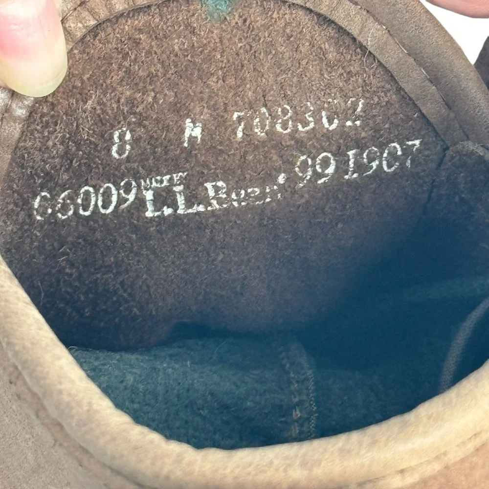 LL Bean The Bean Duck Lace Up Boots Brown Leather Rubber Size 8 Vintage Snow